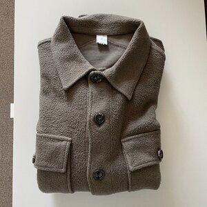 KOTN Reverse Fleece Overshirt - Olive Green - Size M